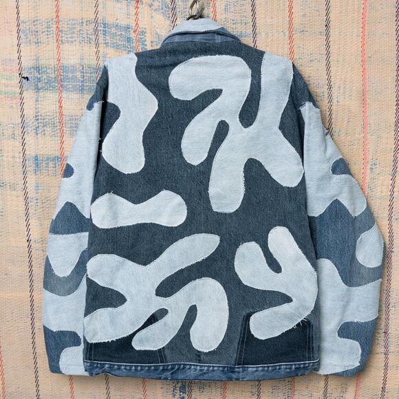 Custom upcycled patchwork denim jacket - Picture 2 of 6